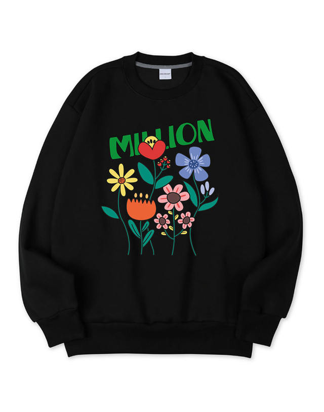 밀리언데이 MILLION GROW FLOWER SWEATSHIRT 착용컷
