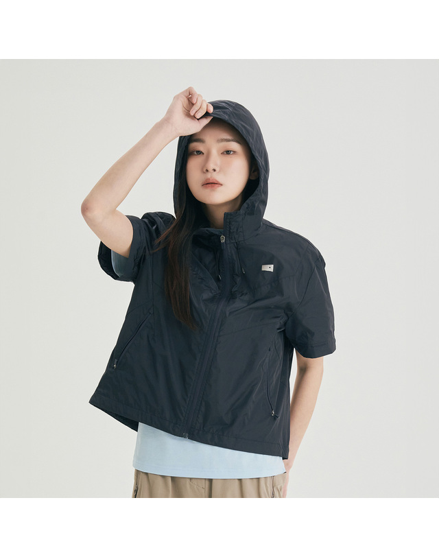 제로그램 디테쳐블 윈드브레이커 W 블랙 착용컷