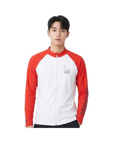 MLB 공용 소매배색 집업 래쉬가드 31SWS1831-07R