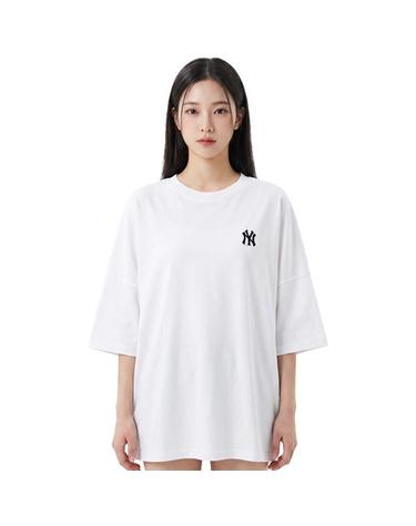 MLB 공용 팝콘 볼륨자수 오버핏 7부티 31TSW1031-50W