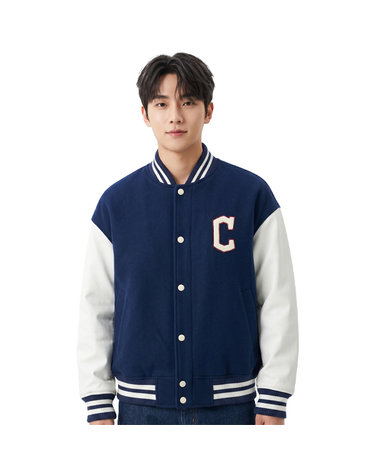 MLB 공용 울 베이직 소매배색 바시티자켓 3AJPV0634-45NYS