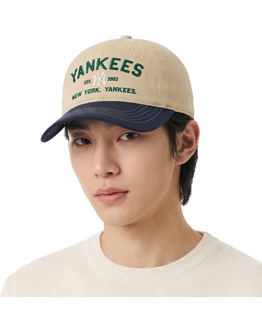 MLB 공용 레터링 배색 언스트럭쳐 볼캡 3ACPV085N-50BGL