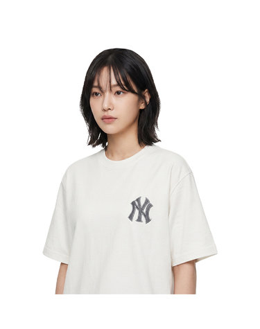 MLB 공용 데님라이크 모노티브 반팔티 3ATSM1053-50IVS