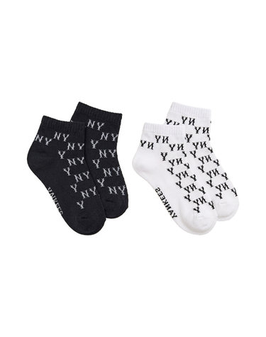 MLB 공용 모노그램 발목양말 2족세트 3ASOS064N-50BKS