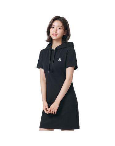 MLB 여성 베이직 스몰로고 후드 원피스 3FOPB0141-50BKS