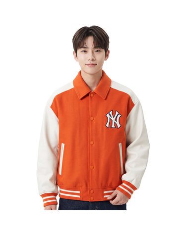 MLB 공용 울 카라 바시티자켓 3AJPV0341-50ORD
