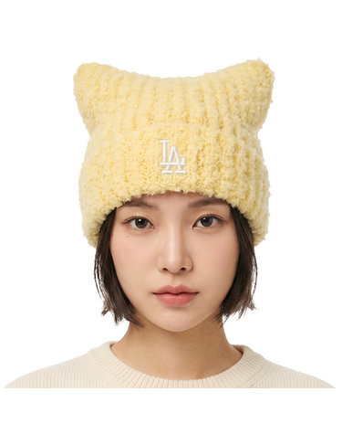 MLB 공용 플러시 미야옹 비니 3ABNB1156-07YEL