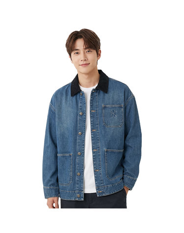 MLB 공용 빈티지 카라 데님 워크자켓 뉴욕양키스 3ADKV0254-50INS