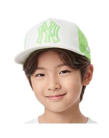 MLB 키즈 메쉬 네온 로고 평챙 스냅백 72CPN2011-50W