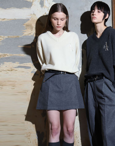 Skirt Mini Melange Gray