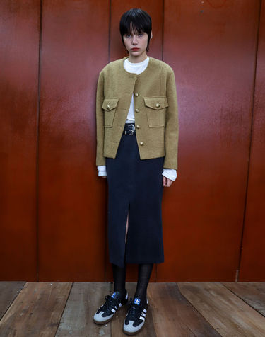 Skirt Denim Pocket Dark Gray
