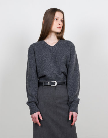 Pull Over Crop V Gray