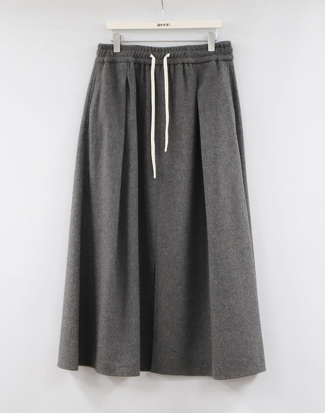 아에르 Skirt String Eband Melange Gray 착용컷