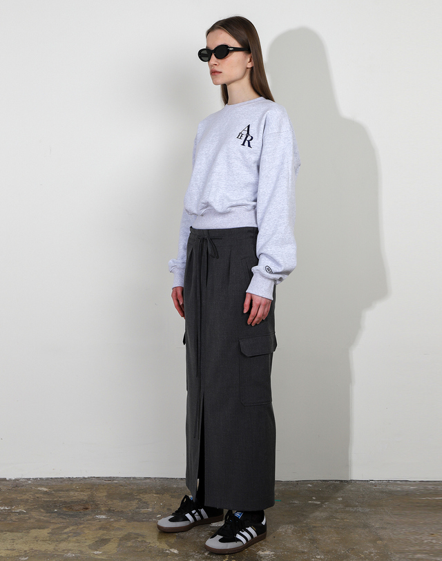아에르 Skirt Cargo String Charcoal Gray 착용컷
