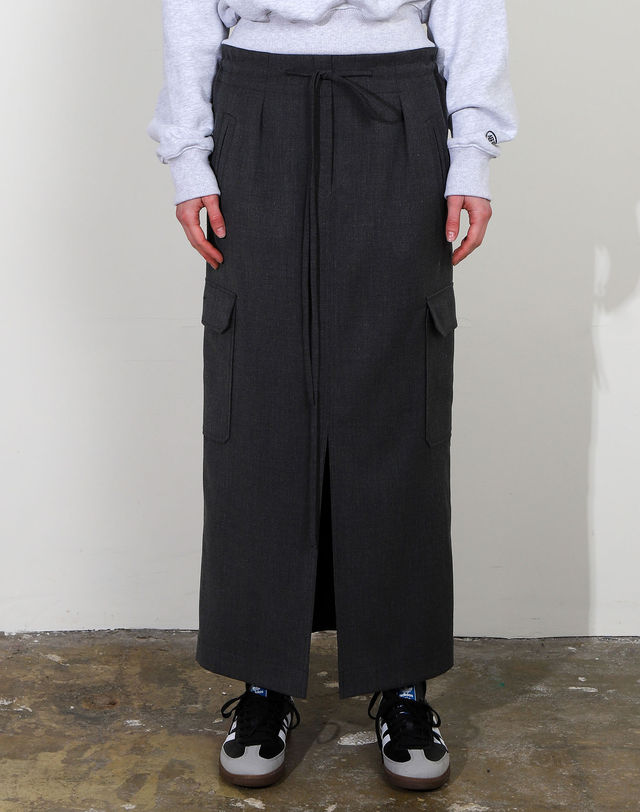 아에르 Skirt Cargo String Charcoal Gray 착용컷