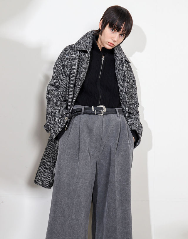 아에르 Pants Denim Tuck TQ Vintage Gray New 착용컷