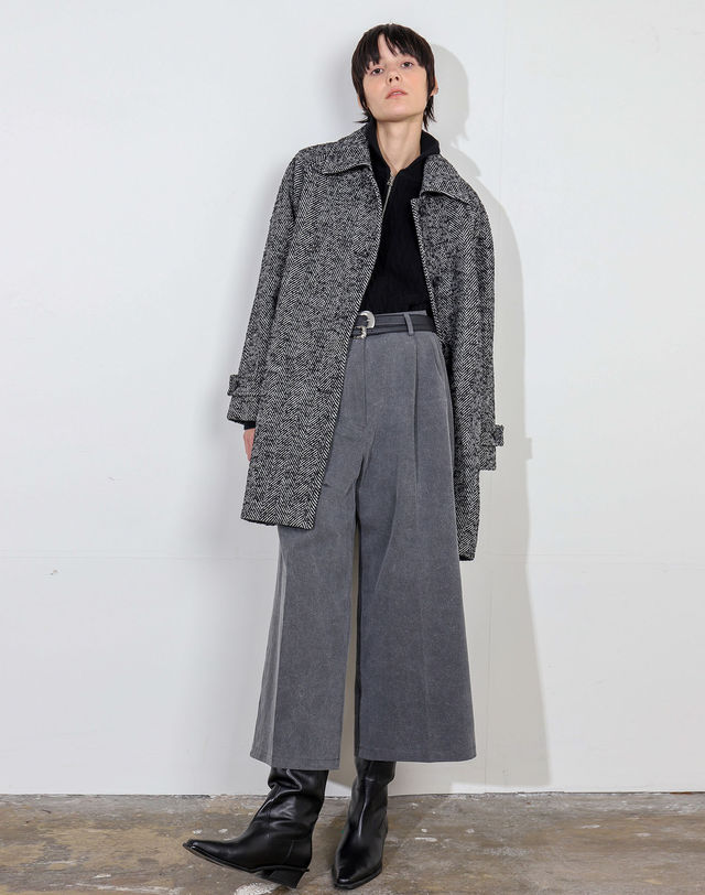 아에르 Pants Denim Tuck TQ Vintage Gray New 착용컷