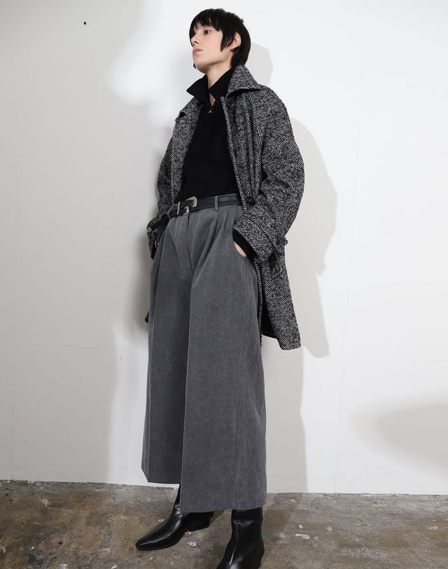 아에르 Pants Denim Tuck TQ Vintage Gray New 착용컷