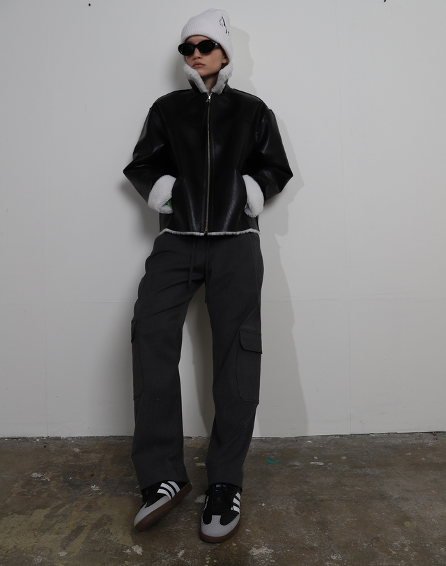 아에르 Pants Cargo String Charcoal Gray 착용컷