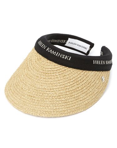헬렌카민스키 비앙카 10 여성 바이저 HAT50265 NATURAL BLACK LOGO