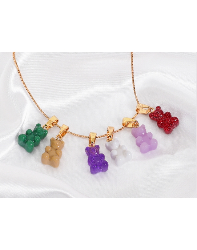 크리스탈 헤이즈 크리스탈헤이즈 NOSTALGIA BEAR-MEDITERRANEAN-CLASSIC CONNECTOR 노스텔지아 베어 클래식 메디터라니안 골드 펜던트 참 착용컷