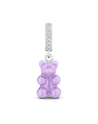 크리스탈헤이즈 NOSTALGIA BEAR-LAVENDER-PAVE CONNECTOR SILVER 노스텔지아 베어 파베 라벤더 실버 펜던트 참