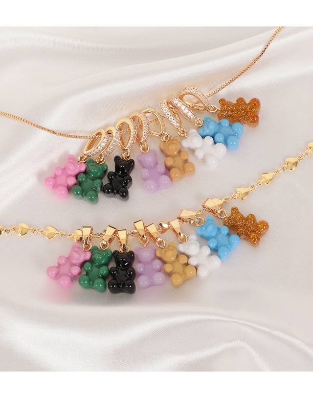 크리스탈 헤이즈 크리스탈헤이즈 NOSTALGIA BEAR-VEGAN-CLASSIC CONNECTOR SILVER 노스텔지아 베어 클래식 비건 실버 펜던트 참 착용컷