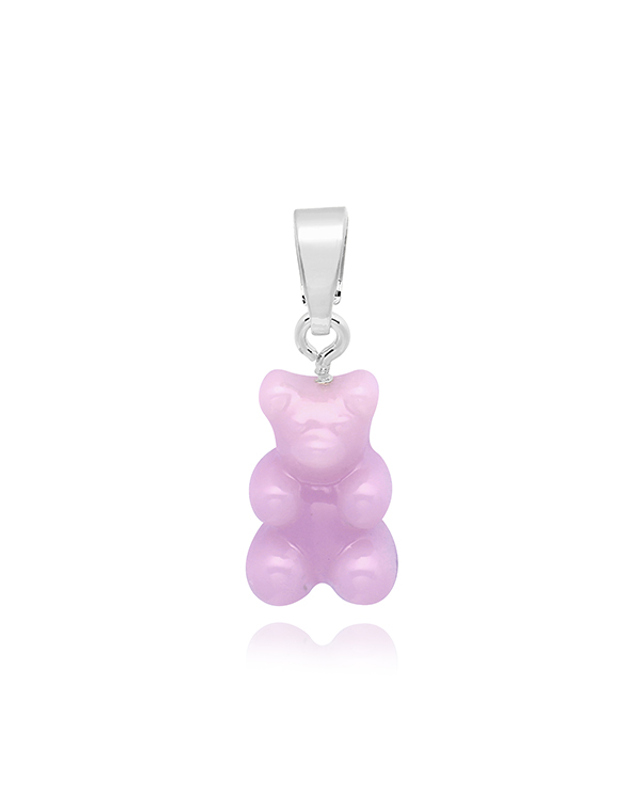크리스탈 헤이즈 크리스탈헤이즈 NOSTALGIA BEAR-LAVENDER-CLASSIC CONNECTOR SILVER 노스텔지아 베어 클래식 라벤더 실버 펜던트 참 착용컷