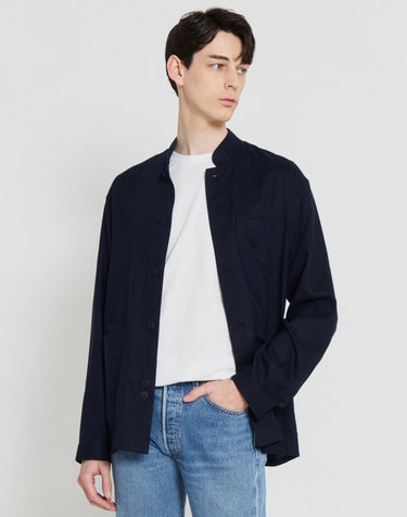 [본사공식][On.E-XCLUSIVE VII] 린넨 트리콜로르 957 셔켓 네이비 SE4SM22LS957SNY