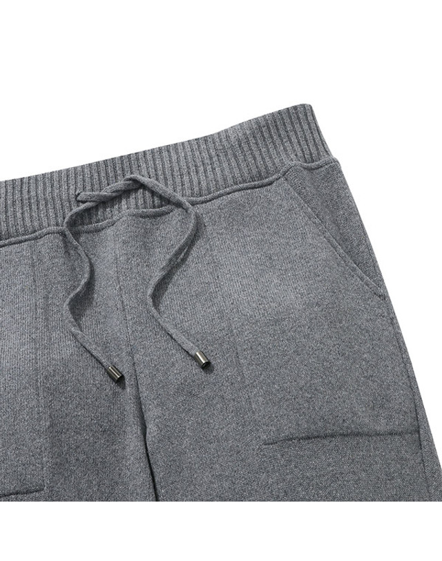 브로이어 [브로이어] PANTALON 캐시미어 드로우스트링 조거 401 그레이 캐주얼 팬츠 RE4FMBAPT401R95 착용컷