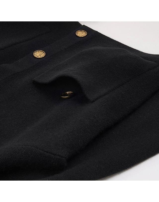 토템 [토템] FW25 여성 해머드 버튼 가디건 254WRT4357YA0126 001 착용컷