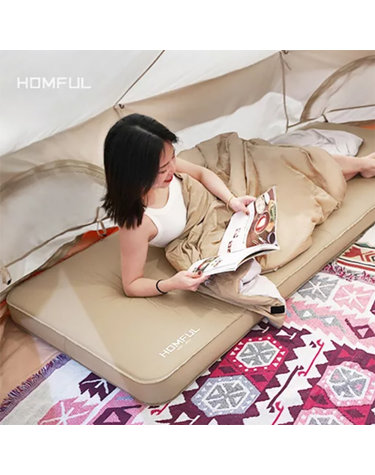 HOMFUL 홈풀 Z04031 자충매트 더블 10cm 감성 캠핑 에어매트 차박