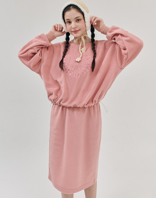 제로스트릿 [2컬러] FLOWER FLEECE SET 착용컷