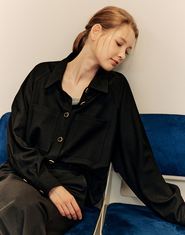 제로스트릿 시밀러 셔츠 / 블랙 착용컷