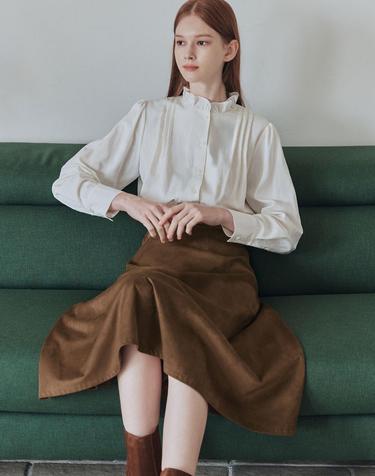 에스닉 프릴 블라우스 / 아이보리