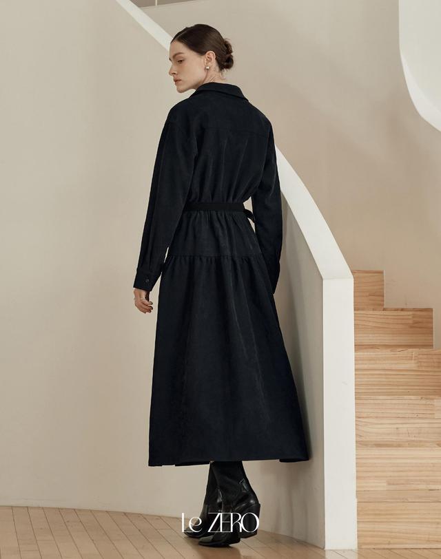 제로스트릿 르제로 코듀로이 셔츠 원피스 / 네이비 착용컷