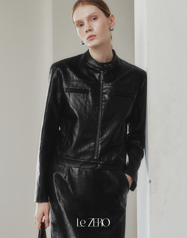 제로스트릿 르제로 레더 집업 자켓 / 블랙 착용컷