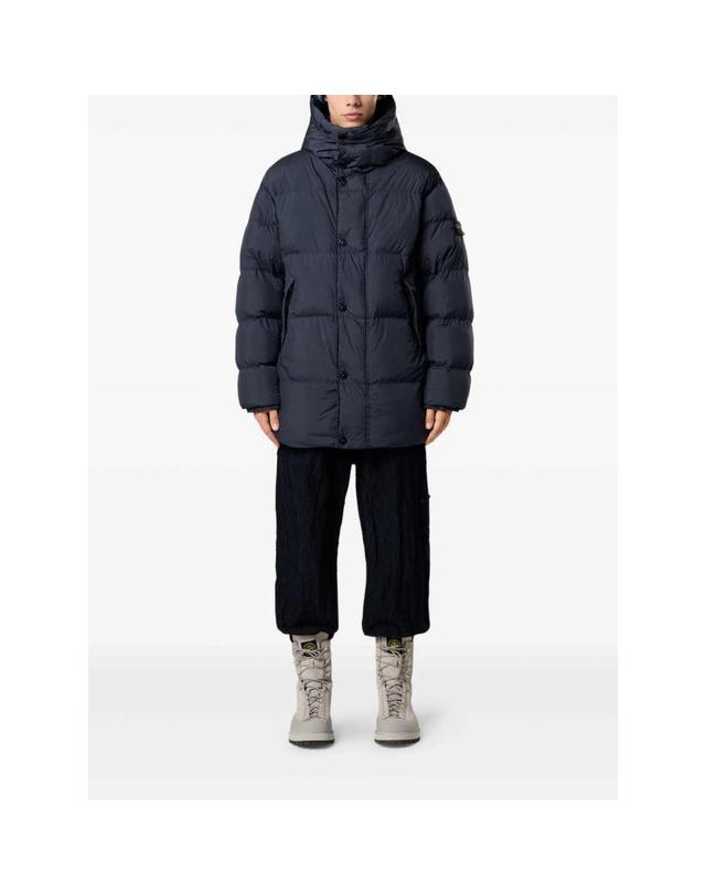 스톤아일랜드 (당일) 25FW 스톤 아일랜드 크링클 랩스 NY 리사이클 나일론 네이비 패딩 자켓 K2S1 54100012 S0A23 V0020 착용컷