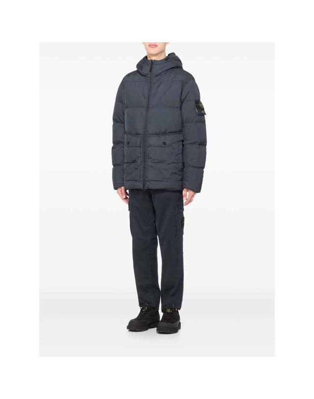 스톤아일랜드 (당일) 25FW 스톤 아일랜드 크링클 랩스 NY 리사이클 나일론 네이비 패딩 자켓 K2S1 54100011 S0A23 V0020 착용컷