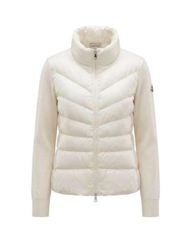 (당일) 26FW 몽클레어 로고 패치 화이트 여성 패딩 가디건 L2093 9B00024 M1131 030