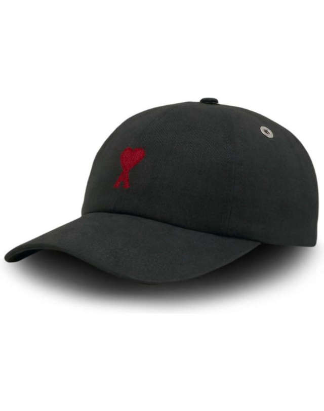 아미 (당일) 24SS 아미 하트 로고 블랙 베이스볼 캡 모자 BFUCP006 AW0041 001 착용컷
