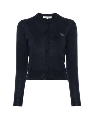 (당일) 24FW 메종키츠네 베이비 폭스 네이비 울 여성 가디건 MW00507KT1036 P492
