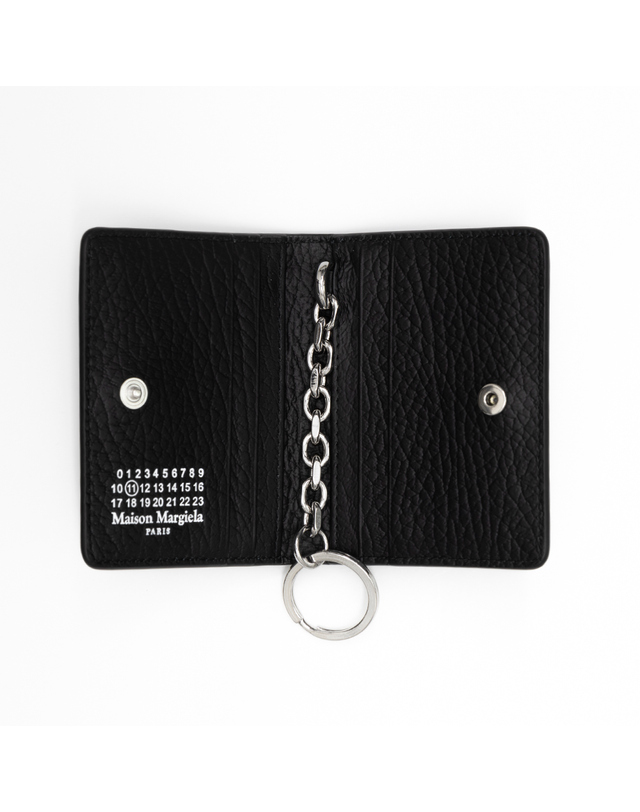 메종 마르지엘라 (당일) 24FW 메종 마르지엘라 스티치 키링 블랙 카드지갑 S56UI0128 P4455 T8013 착용컷