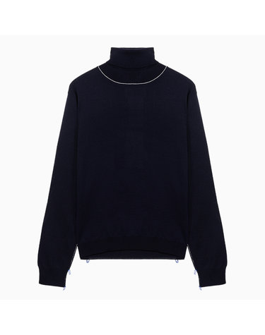(당일) 23FW 메종 마르지엘라 스티치 라인 네이비 여성 울 터틀넥 니트 SI0HA0006 S17814 511F