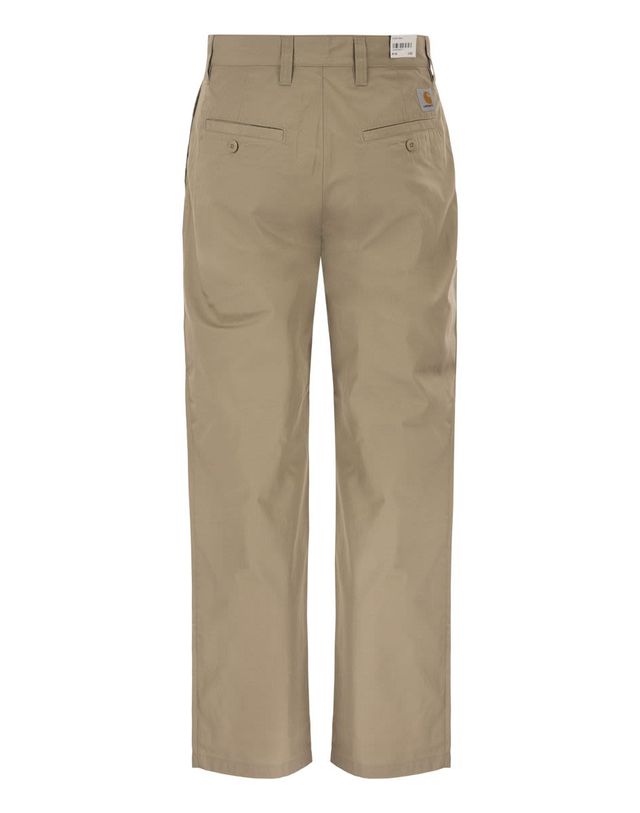 칼하트 [해외직구] 26SS CARHARTT 플레어 팬츠 in 베이지 코튼 with 로고 I0361323IRXX TP574368215 착용컷