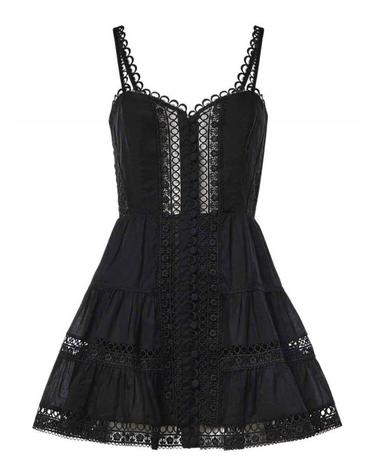 챠로 루이스 [해외직구] 26SS 차로루이즈 Lenora 코튼 Voile 앤 레이스 미니 드레스 261603BLACK TP582131595