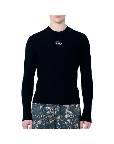 [해외직구] 26 FW 디젤 K Zachary Round 로고 컷아웃 비스코스 스웨터 블랙 A16877 0DLAX 9XX