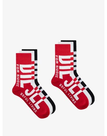 [해외직구] 26 FW 디젤 three pack of maxi logo socks 00SAYJ0IQAU TP458365062