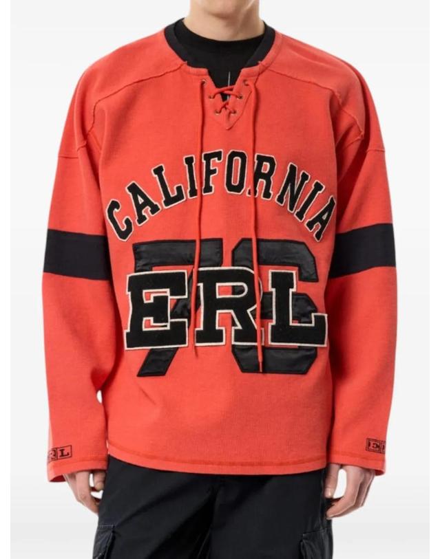 이알엘 [해외직구] 26 FW ERL 로고 자수 레이스업 스웨터 ERL13T013 TP458759467 착용컷