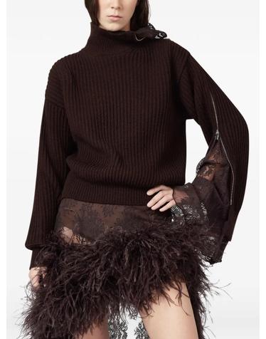 [해외직구] 26 FW GIUSEPPE DI MORABITO 골지 니트 레이스 트리밍 스웨터 07PFKNT41316759 TP458761215